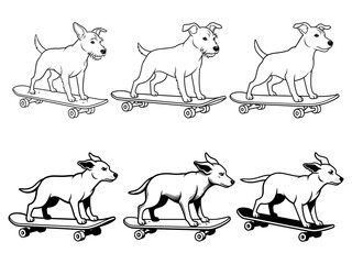 Dog Riding a Skateboard