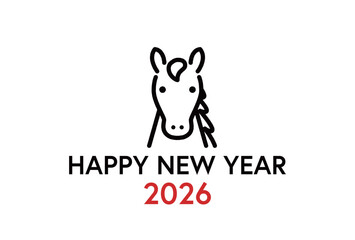 2026　年賀状　午年　うま