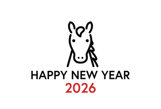 2026　年賀状　午年　うま