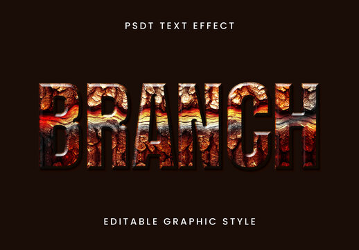 Brown And Red Burnt Wood Texture Text Effect Bold Rustic Font