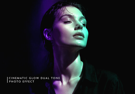 Purple And Green Cinematic Dual Tone Photo Effect