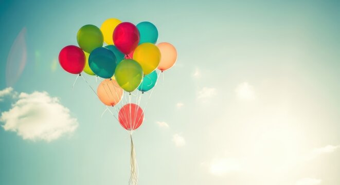 colorful balloons in the sky