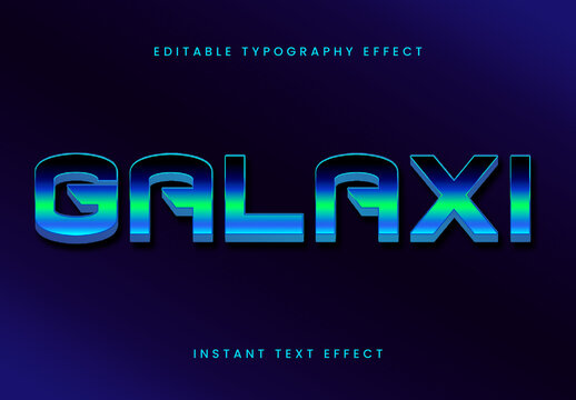 Blue And Green Space 3D Text Effect Gradient Futuristic Font