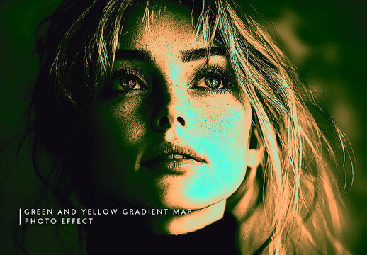 Green And Yellow Gradient Map Photo Effect