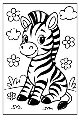 This sweet baby zebra coloring page offers a wonderful artistic activity for kids who love animals and creative expression