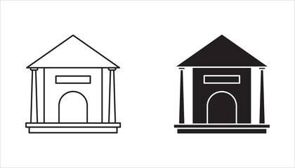 Buildings icon set. Included the icons as home, hotel, medical hospital.
