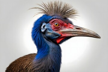Cassowary Isolated on White Background, isolated, white, background 
