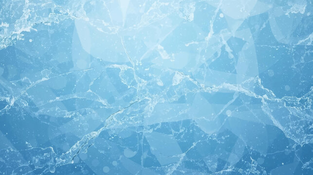 Abstract icy surface with a cool blue hue and cracked texture, evoking a sense of coldness and frozen water in a winter scene.