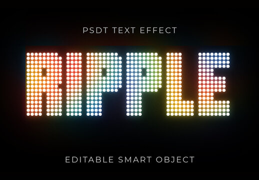 Colorful Neon Text Effect Dot Gradient Light Table Font