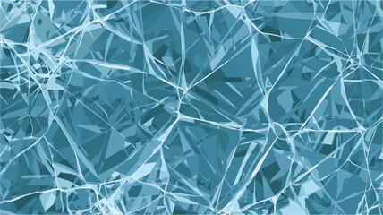 An abstract illustration showcases a fractured, icy surface with sharp, geometric shapes and a cool, tranquil color palette, evoking themes of fragility and coldness.