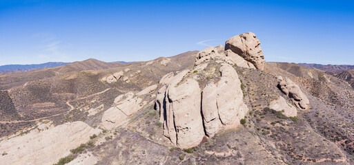 Large Sedimentary Rock Formations in Desert Hills