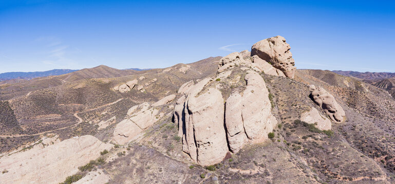 Large Sedimentary Rock Formations in Desert Hills