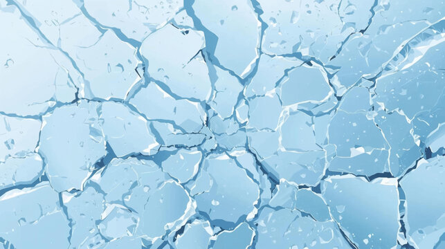 Abstract image showcases a fractured ice surface, with intricate cracks and a cool, blue color palette, symbolizing fragility and transformation.
