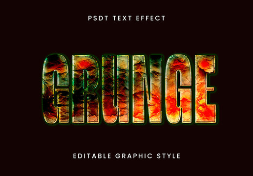 Red And Green Grunge Cracked Text Effect Distressed Corrosion Font