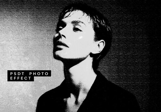 Black And Gray Distressed Grunge Print Photo Effect
