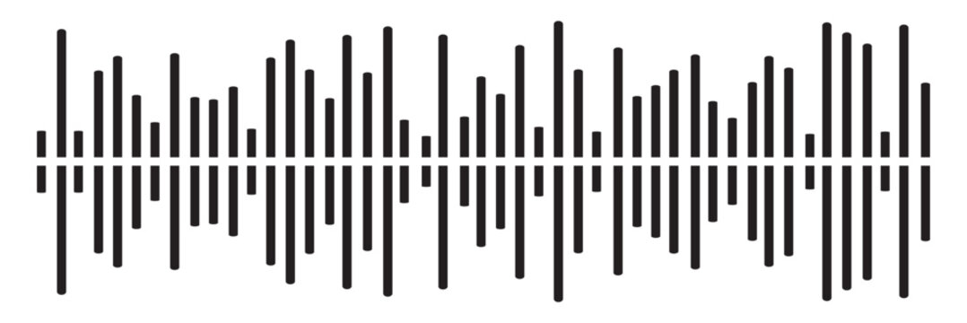 Set of radio Wave icon. Monochrome simple sound wave on transparent background. Vector sound wave icon. Music player sound bar. Record interface. Equalizer icon with soundwave line. used for mobile.