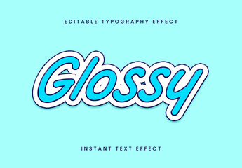 Blue And White Enamel Pin Text Effect Sticker Cartoon Font