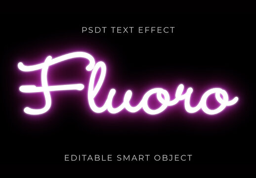 Pink And White Vibrant Fluorescent Text Effect Neon Script Glow Light Font