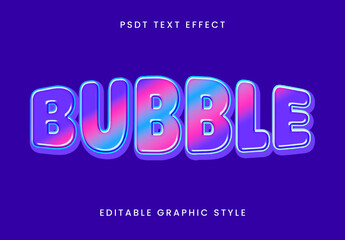 Colorful Bubble Jelly 3D Text Effect Cartoon Gradient Font