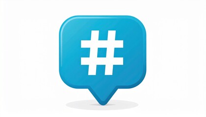 Fototapeta premium ハッシュタグ入り吹き出しアイコン｜SNS・表現・背景・教育に使える高解像度イメージ 