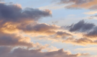a luxury watercoloured winter sky, few clouds, slightly golden hue