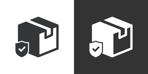 Shipping Insurance icon. Solid glyph series icon