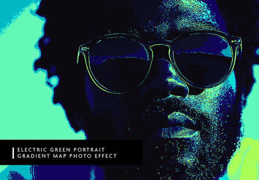 Green And Blue Gradient Map Photo Effect