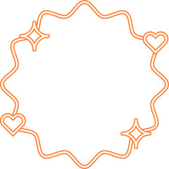 Cute Neon Doodle Frame Decoration