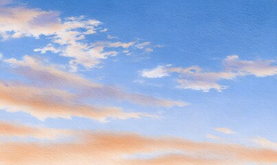 a luxury watercoloured winter sky, few clouds, slightly golden hue