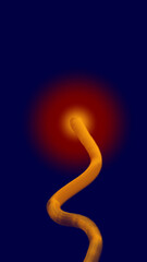 Obraz premium Orange Glowing Curve on Dark Blue Background