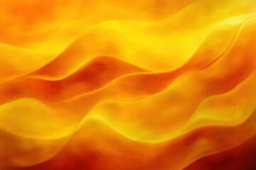 Obraz premium soft undulating golden and orange waves like flowing fabric or sand, glowing warmth and serene calm