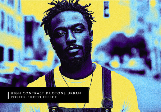 Yellow And Blue Gradient Map Photo Effect