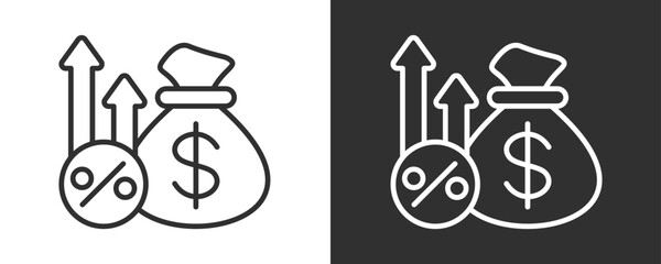 Profit Margin Icon Set Vector Collection Isolated In Black And White