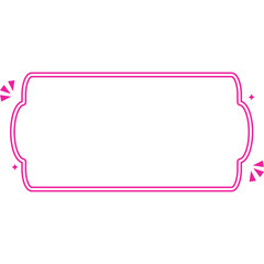 Fototapeta premium Cute Neon Doodle Frame Decoration