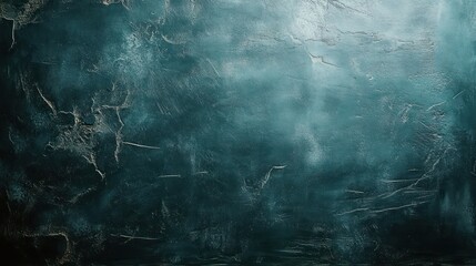 moody teal textured wall with cracks, scratches and subtle highlights, abstract distressed plaster surface