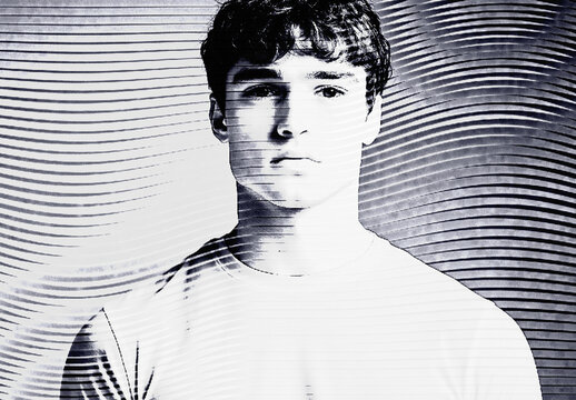 Black And White Duotone Engraving Photo Effect