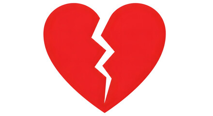 Obraz premium Broken red heart symbol of lost love, sadness, and emotional pain.