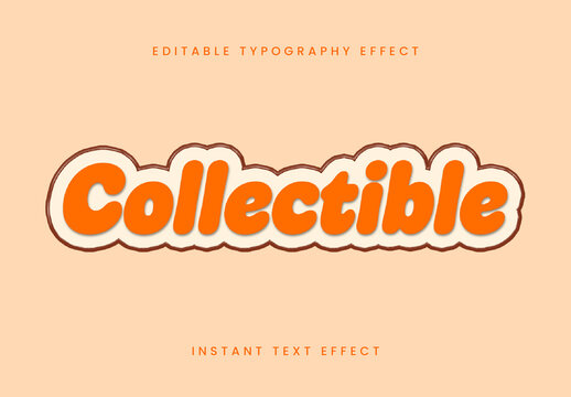 Orange And White Enamel Pin Text Effect Bold Comic Outline Font