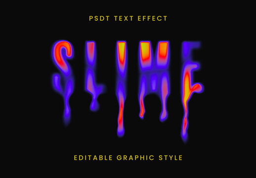 Red And Blue Psychedelic Acid Melt Text Effect Drip Horror Slime Font