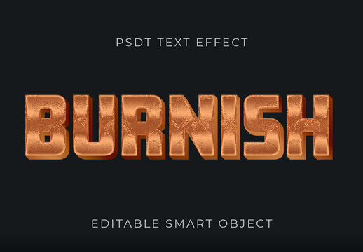 Bronze Gradient Text Effect Burnish Metallic Font