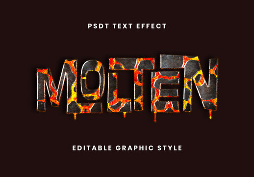 Orange And Black Molten Lava Chrome Text Effect Volcano Magma Font
