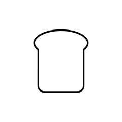 Minimalist bread slice icon in crisp outline vector style, perfect for bakery branding, menu graphics, product packaging, food blogs, and app interfaces.