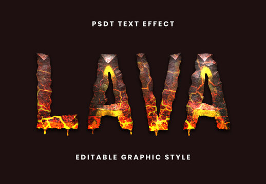 Red And Black Molten Lava Chrome Text Effect Volcano Melting Font