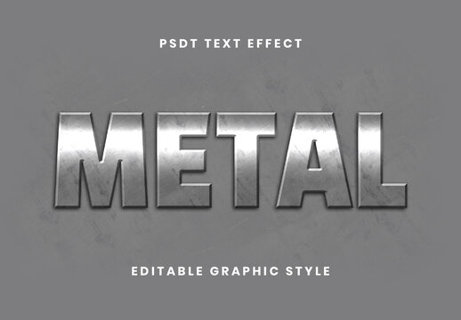 Silver And White Brushed Aluminum Text Effect Industrial Steel Font