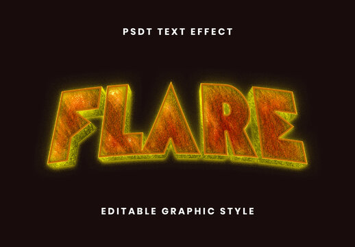 Red And Yellow Solar Flare Text Effect Grunge Bold Backlit Font