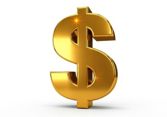 Fototapeta premium Golden dollar sign isolated on white background