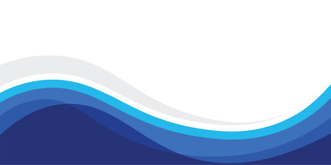 Abstract blue wavy business header with copy space banner for presentation banner background