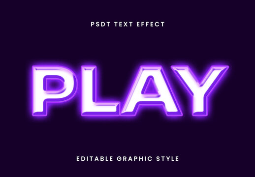 White And Purple Neon Purple Text Effect Beveled Bold Shiny Font