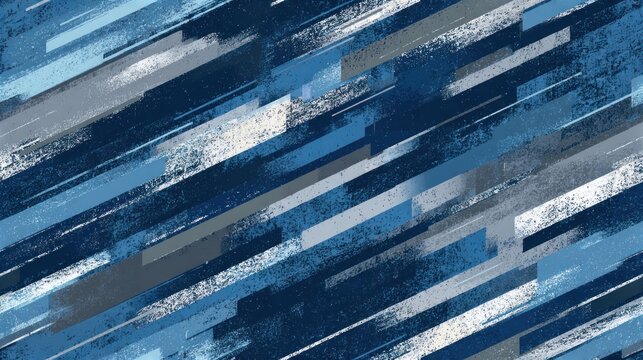 A modern abstract pattern featuring diagonal blue and gray stripes, creating a dynamic and textured visual effect.