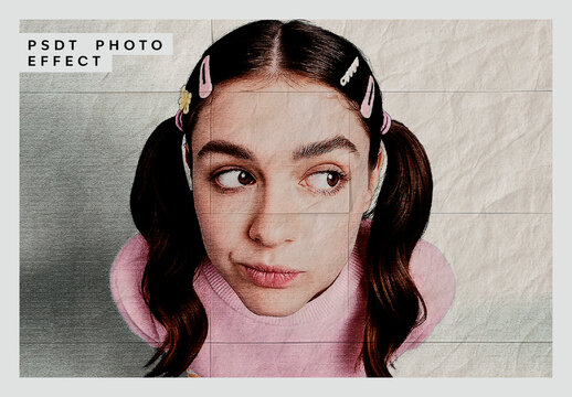 Beige And Gray Distressed Grunge Print Photo Effect